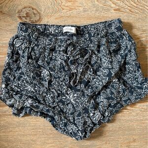 Abercrombie & Fitch Black and White Floral High Waist Shorts